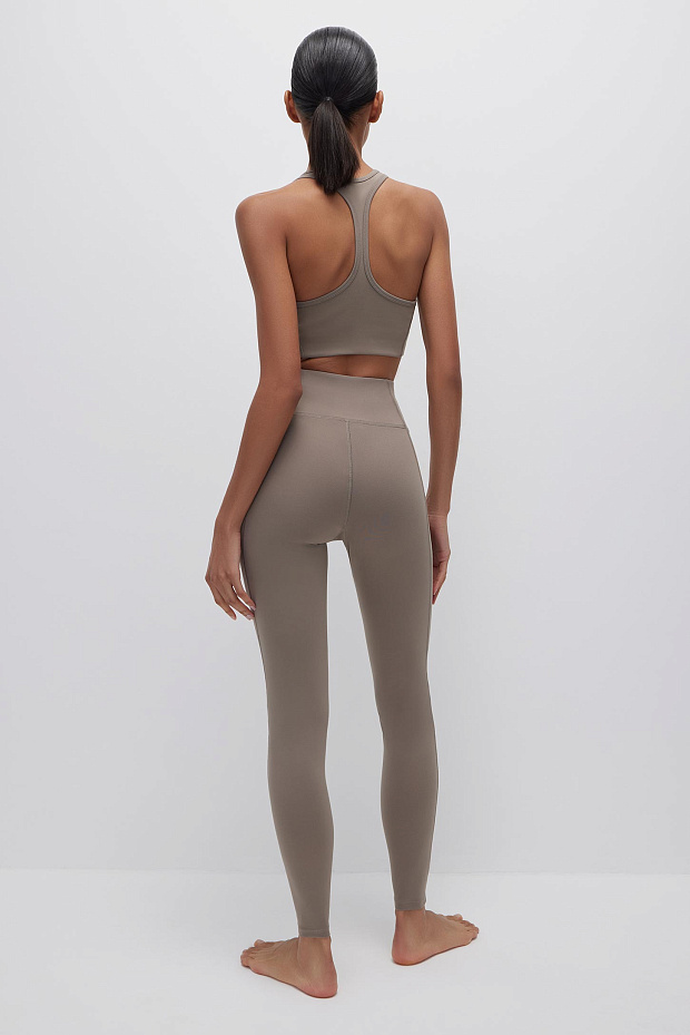 Легинсы из мягкой микрофибры (серо-бежевый)