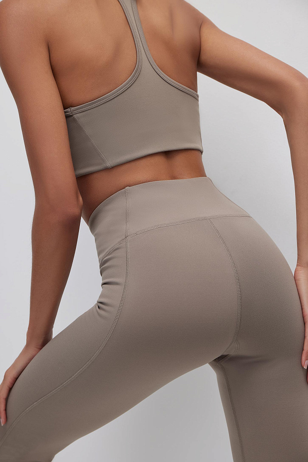 Легинсы из мягкой микрофибры (серо-бежевый)