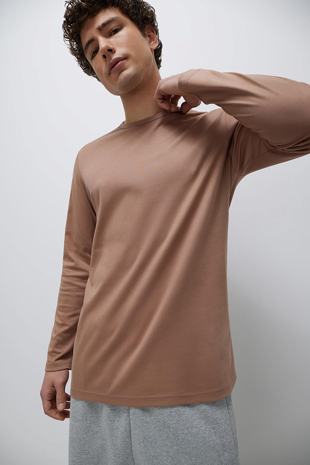 Лонгслив оверсайз мужской (бежевый)