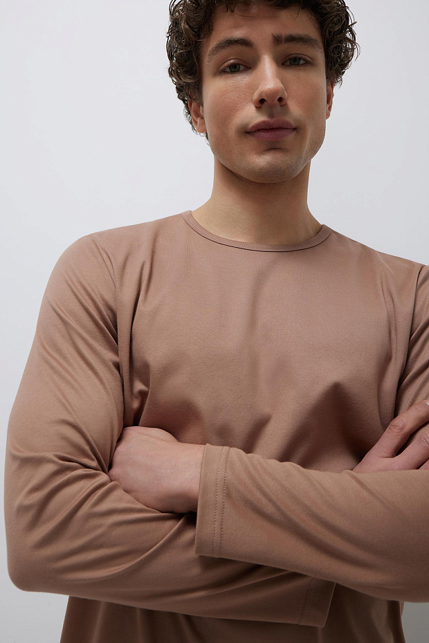 Лонгслив оверсайз мужской (бежевый)