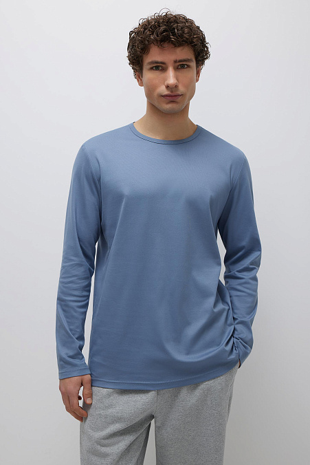 Лонгслив оверсайз мужской (синий)