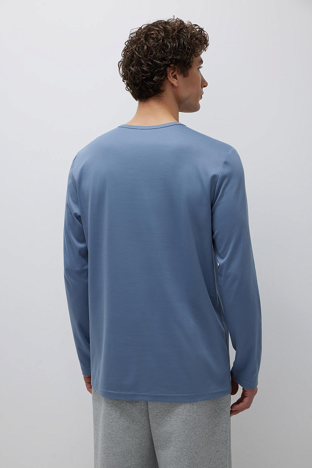 Лонгслив оверсайз мужской (синий)