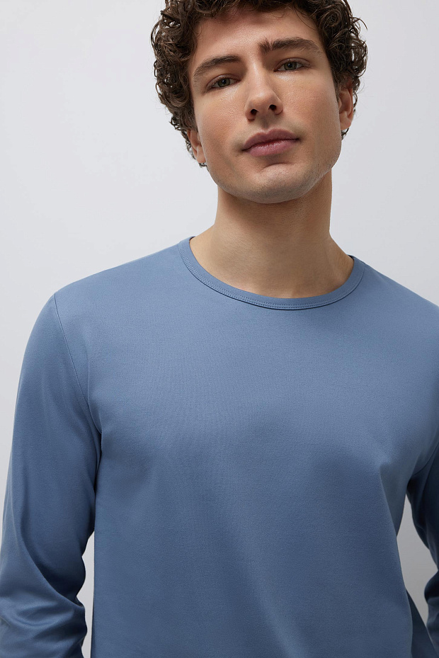 Лонгслив оверсайз мужской (синий)