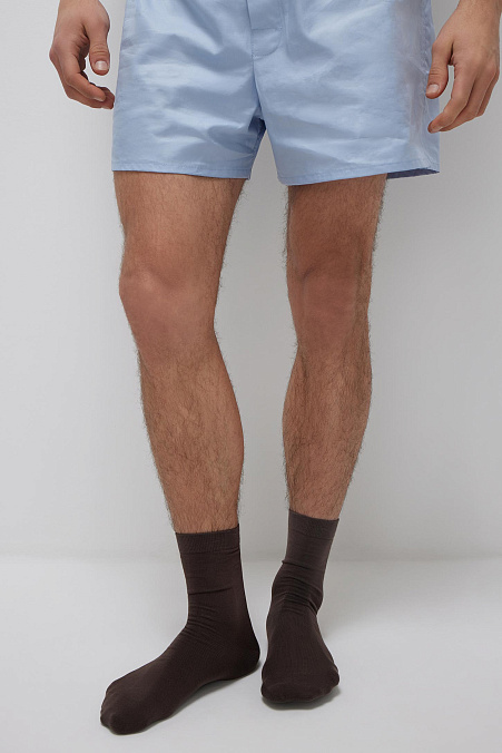 Мужские хлопковые носки классической длины (горький шоколад)