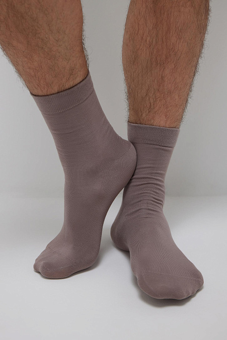 Мужские хлопковые носки классической длины (кофе с молоком)