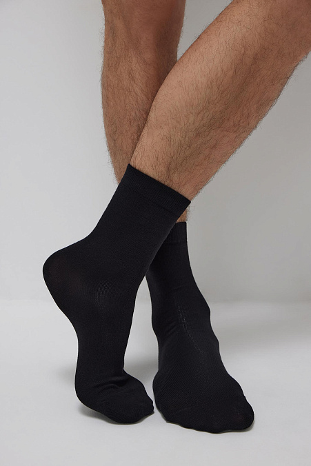Мужские хлопковые носки классической длины (черный)