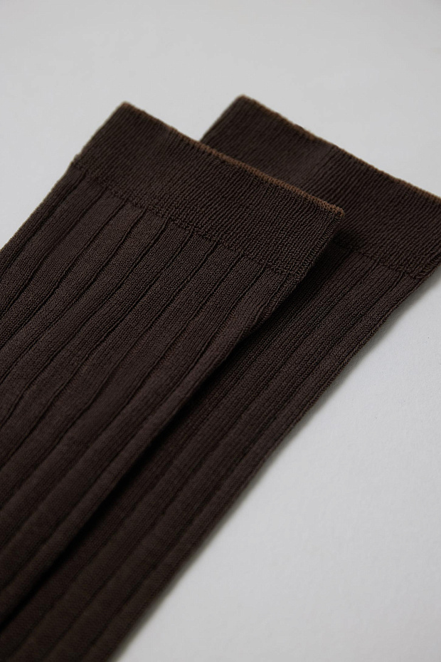 Мужские хлопковые носки средней длины (горький шоколад)