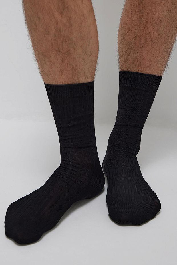 Мужские хлопковые носки средней длины (черный)