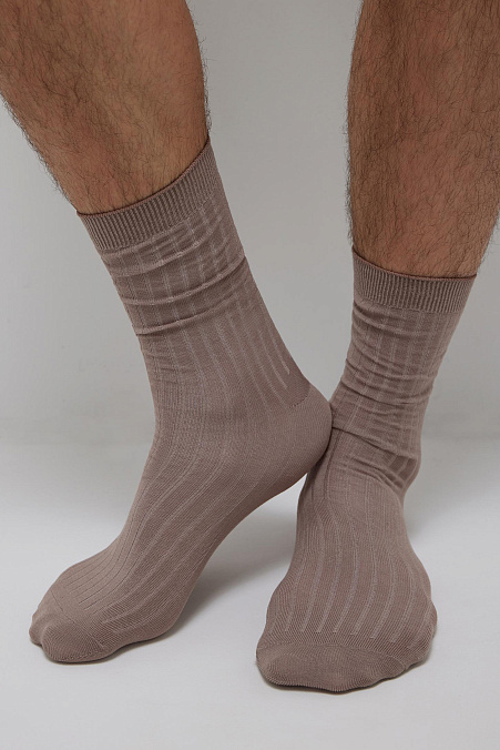 Мужские хлопковые носки средней длины (кофе с молоком)