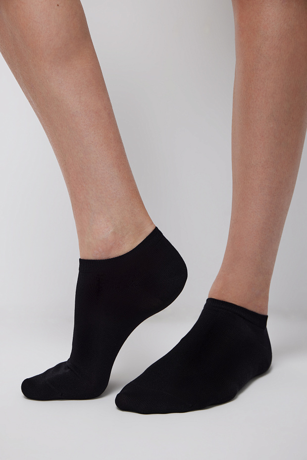 Набор коротких носков из лиоцелла (белый / черный)